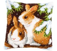 Vervaco Rabbits in The Snow Cross Stitch Cushion Kit