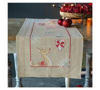 Vervaco Reindeer Table Runner Kit in Christmas Spirit, Multicoloured, ca. 40 x 100 cm