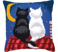 Vervaco Roof Top Cats Cross Stitch Cushion, Multi-Colour