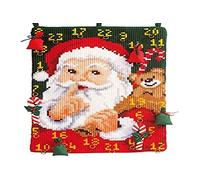 Vervaco Santa Advent Calendar Cross Stitch Kit, Multi-Colour