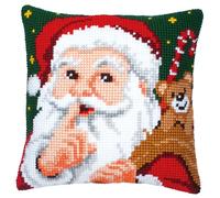 Vervaco Santa Cross Stitch Cushion, Multi-Colour