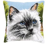 Vervaco Siamese Cat Cross Stitch Cushion, Multi-Colour