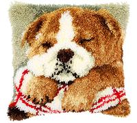 Vervaco Sleeping Bulldog Latch Hook Cushion, Multi-Colour