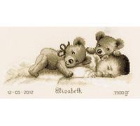 Vervaco Counted Cross Stitch Kit Sleeping with Teddy Fabric Multi-colour One Size