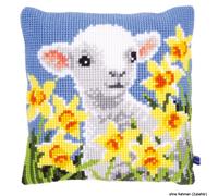 Vervaco stamped cross stitch kit cushion Lamb, DIY