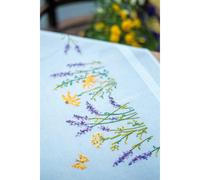 Vervaco stamped cross stitch kit tablechloth "Lavender", 80x80cm, DIY