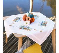 Vervaco stamped cross stitch kit tablechloth "Ocean breeze", 80x80cm
