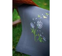 Vervaco stamped satin stitch kit tablechloth "Blumenflaum", 80x80cm, DIY