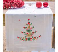 Vervaco stamped satin stitch kit tablechloth "Christmas Tree with decoration", 4