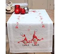 Vervaco Stamped Table Runner Cross Stitch Kit 16"X40"-Christmas Gnomes