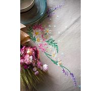 Vervaco Stamped Tablecloth Cross Stitch Kit 32"X32"-Spring Flowers