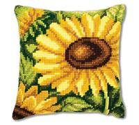 Vervaco Sunflowers Bold Cross Stitch Cushion, Multi-Colour