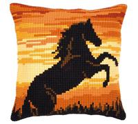 Vervaco Sunset Stallion Cross Stitch Cushion, Multi-Colour