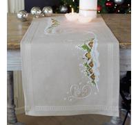 Vervaco table runner stitch embroidery kit Village in the snow, stamped, DIY