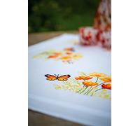 Vervaco Tablecloth Cross Stitch Set Outlined, Cotton, Multicoloured, 80 x 80 cm
