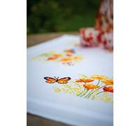 Vervaco Tablecloth Cross Stitch Set Outlined, Cotton, Multicoloured, 80 x 80 cm