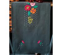 Vervaco Tablecloth Kit, Cotton, Dark Grey, 40x100 cm