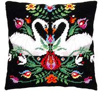 Vervaco Tapestry Cushion Zara Satin Cross Stitch Embroidery Kit, Vorbeze Nice, Cotton, multicoloured, 40 x 40 x 0.3 cm
