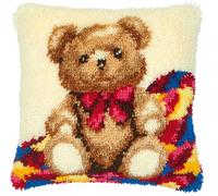 Vervaco Teddy Latch Hook Cushion, Multi-Colour