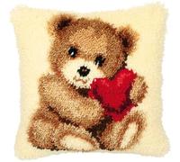 Vervaco Teddy Latch Hook Cushion, Multi-Colour
