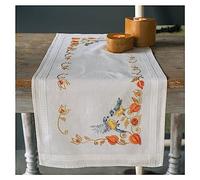 Vervaco Tits and Alkkenge Table Runner Kit, Cotton, Multicoloured, 40 x 100 cm