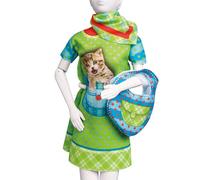 Vervaco Twiggy Kitten Dress Your Doll Outfit Making Set, Multi-Colour