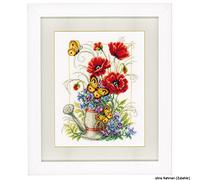 Vervaco Watering Can Flowers Counted Cross Stitch, Multi-Colour