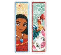 Vervaco WD Bookmarks Moana aida Set of 2, Cotton Blend, Assorted, 18.3 x 0.5 x 9.5 cm