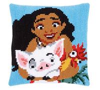 Vervaco WD Cross Stitch Cushion Moana, Cotton Blend, Assorted, 36 x 14 x 14 cm