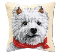 Vervaco West Highland Terrier Cross Stitch Cushion, Multi-Colour