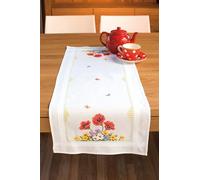 Vervaco "Wild Flowers Runner Embroidery, 100 Percent Cotton, Multi-Colour