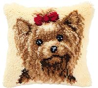 Vervaco Yorkshire Terrier Latch Hook Cushion, Multi-Colour