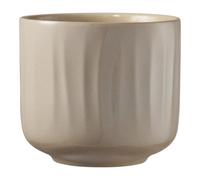 Verve Bagua Cream Ceramic Plant Pot (Dia) 16Cm, (H)14Cm
