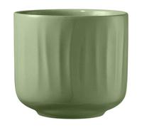 Verve Bagua Green Ceramic Plant Pot (Dia) 16Cm, (H)14Cm