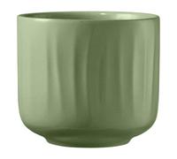 Verve Bagua Green Ceramic Plant Pot (Dia) 21Cm, (H)19Cm