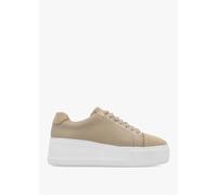 Verve Beige Leather Flatform Trainers - Beige Leather / 38