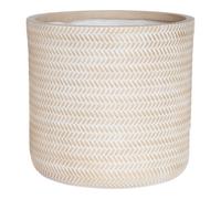 Verve Beige Rattan Effect Fibreclay Plant Pot (Dia) 36Cm, (H)34.5Cm