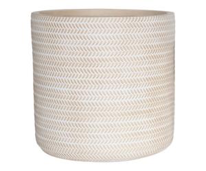 Verve Beige Rattan Effect Fibreclay Plant Pot (Dia) 43Cm, (H)43Cm