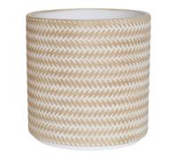 Verve Beige Rattan Effect Terracotta Plant Pot (Dia) 14.5Cm, (H)14Cm