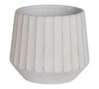 Verve Beige Wide Ribbed Ceramic Plant Pot (Dia) 16Cm, (H)13.5Cm