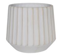 Verve Beige Wide Ribbed Ceramic Plant Pot (Dia) 22Cm, (H)19Cm