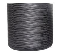 Verve Black Rattan Effect Fibreclay Plant Pot (Dia) 43Cm, (H)43Cm
