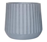 Verve Blue Wide Ribbed Fibreclay Plant Pot (Dia) 37Cm, (H)34Cm