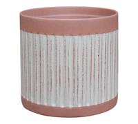 Verve Cream Ribbed Terracotta Plant Pot (Dia) 30Cm, (H)12Cm