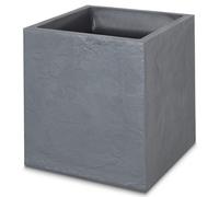 Verve Durdica Matt Dark Grey Slate Effect Plastic Plant Pot (Dia) 39.5Cm, (H)43.5Cm, 31L