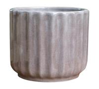 Verve Glazed Silver Grey Ceramic Plant Pot (Dia) 16Cm, (H)13Cm