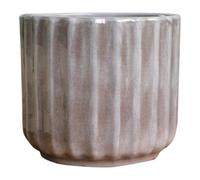 Verve Glazed Silver Grey Ceramic Plant Pot (Dia) 20Cm, (H)20Cm