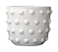 Verve Glazed White Ceramic Plant Pot (Dia) 25Cm, (H)20Cm