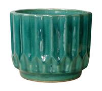 Verve Green Ceramic Plant Pot (Dia) 17Cm, (H)13Cm