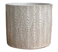 Verve Green Ceramic Plant Pot (Dia) 20Cm, (H)17Cm